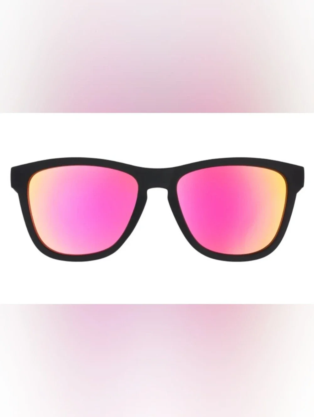 NEW Goodr OG Professional Respawner Black Sunglasses With Pink Mirrored Lens